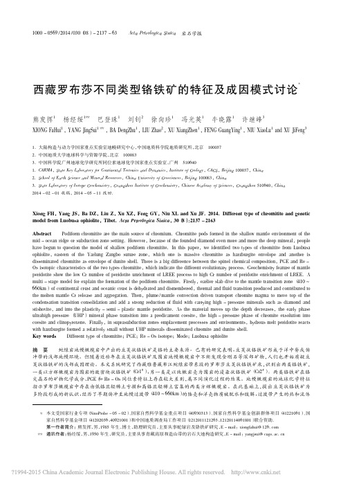 西藏罗布莎不同类型铬铁矿的特征及成因模式讨论_熊发挥