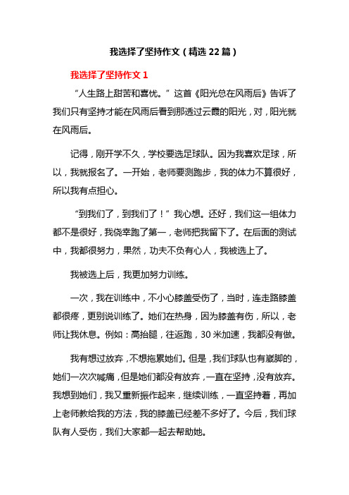 我选择了坚持作文(精选22篇)