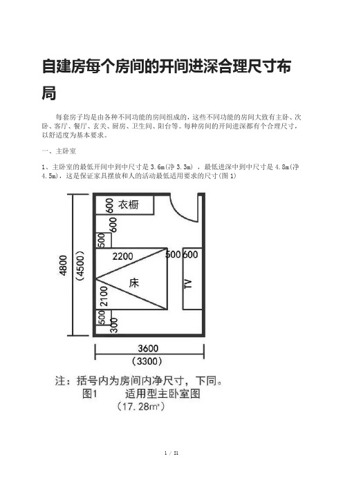 自建房房间合理尺寸布局