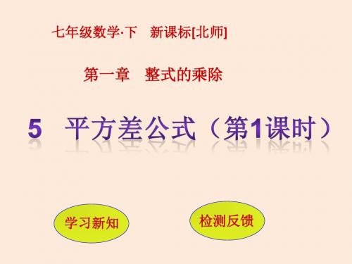 七年级数学北师大版贵州专版下册课件:1.5平方差公式(第1课时)