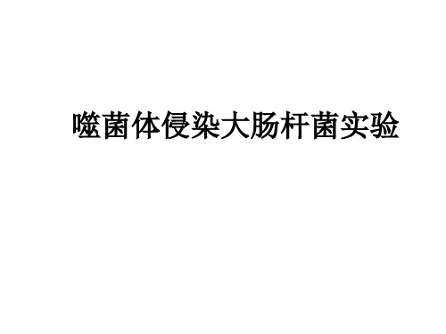 噬菌体侵染大肠杆菌实验