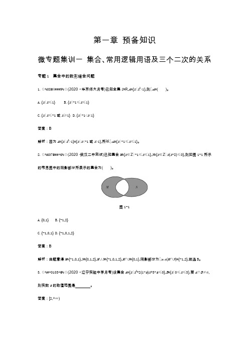 高中数学北师大版必修第一册一课一练：第一章 微专题集训一  