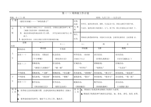 中班1-16周周计划表