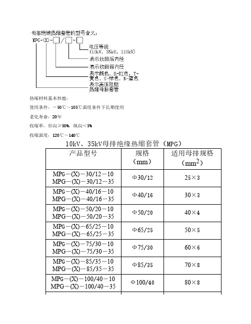 10kV、35kV母排绝缘热缩套管(MPG)