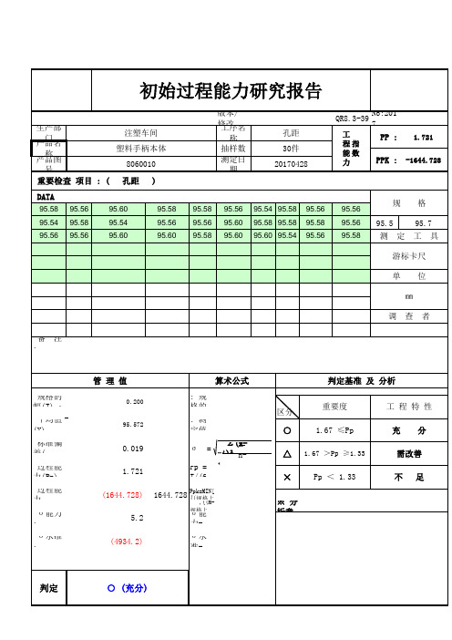 QR8.3-39初始过程能力研究报告-PPK