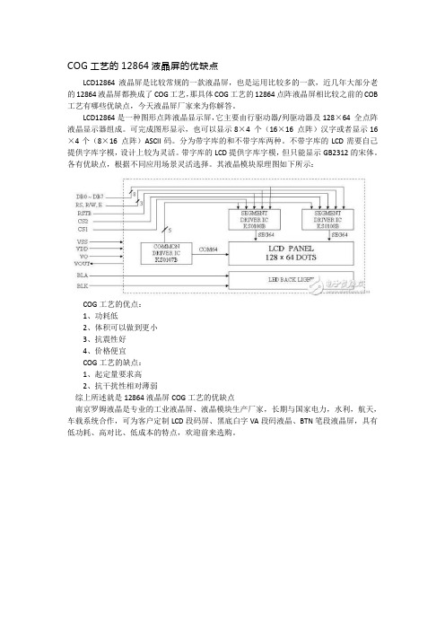 COG工艺的12864液晶屏的优缺点