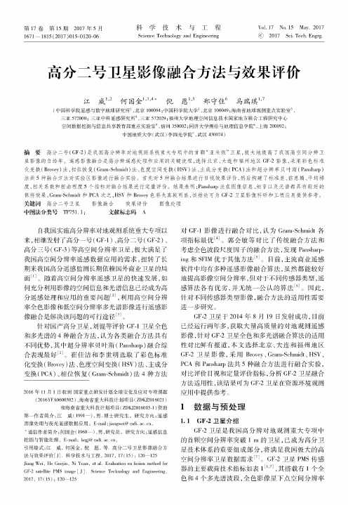 高分二号卫星影像融合方法与效果评价