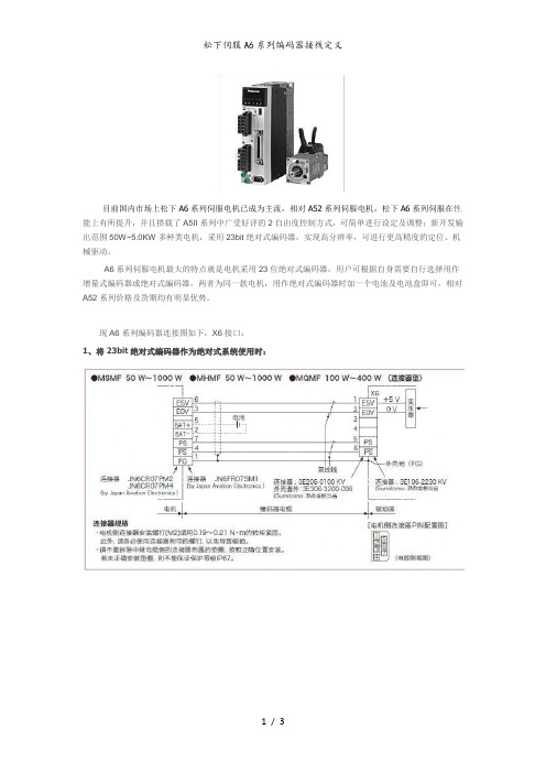 松下伺服A6系列编码器接线定义