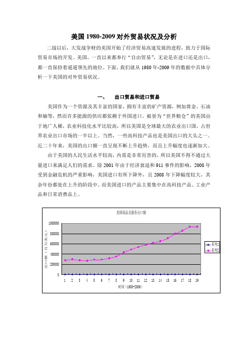 美国1980-2009对外贸易状况及分析