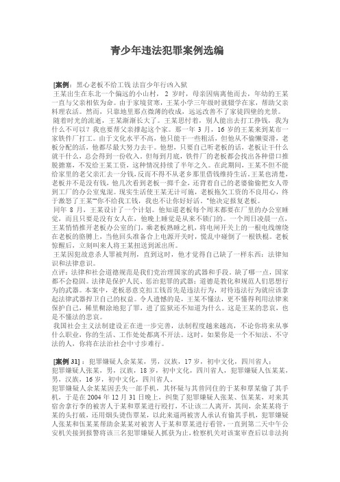 青少年违法犯罪案例选编