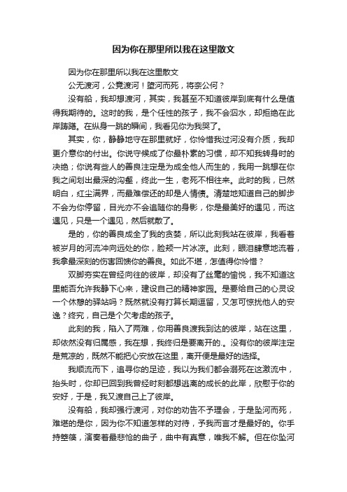 因为你在那里所以我在这里散文