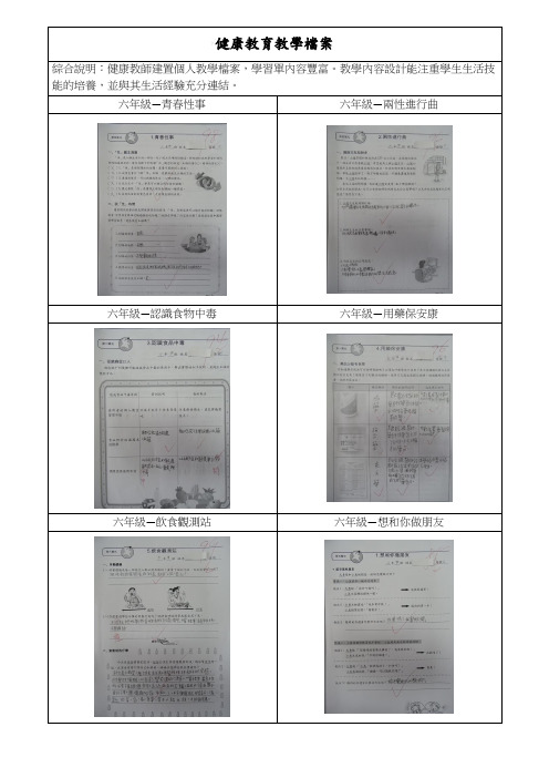 健康教育教学档案