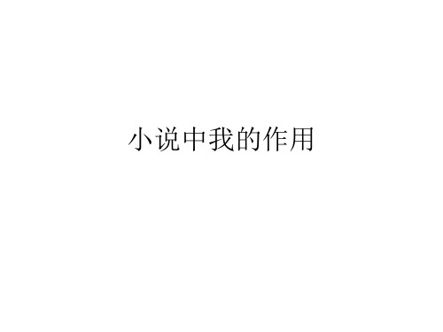 小说中我的作用PPT课件