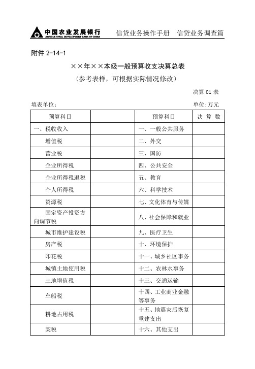 政府报表模板