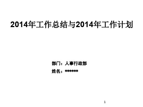 汽车4S店人事行政部工作总结及计划ppt课件