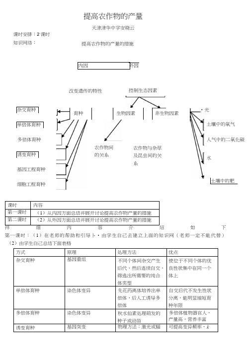 提高农作物的产量