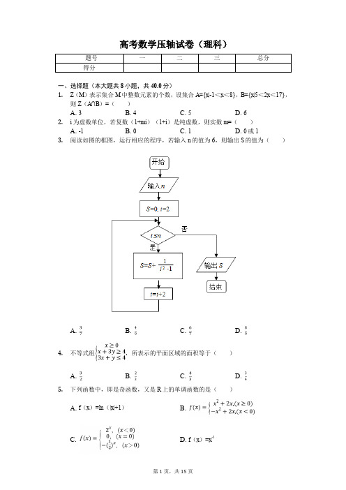 天津市高考数学压轴试卷(理科)