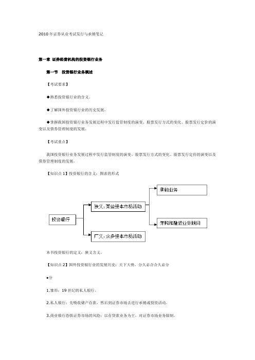 2010年证券从业考试发行与承销笔记