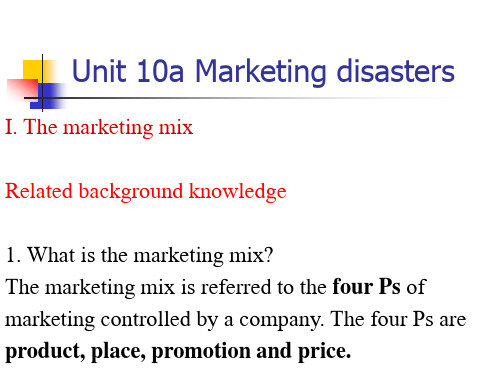 剑桥商务英语中级第二版10a marketing disasters