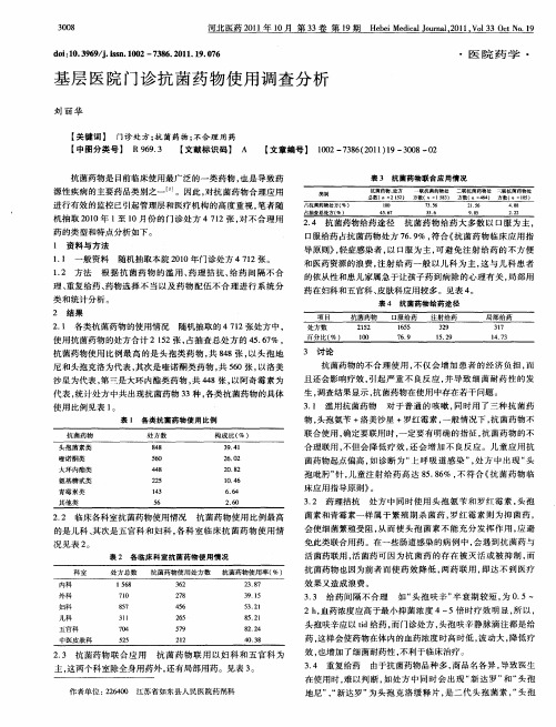 基层医院门诊抗菌药物使用调查分析