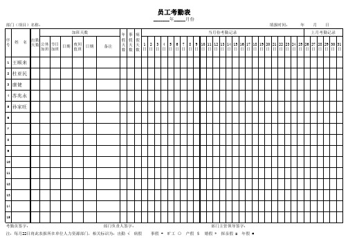 领导考勤表(最新)