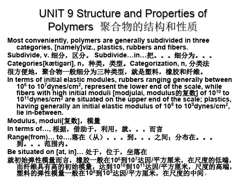 高分子材料与工程专业部分翻译