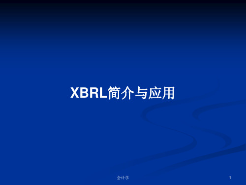 XBRL简介与应用PPT学习教案