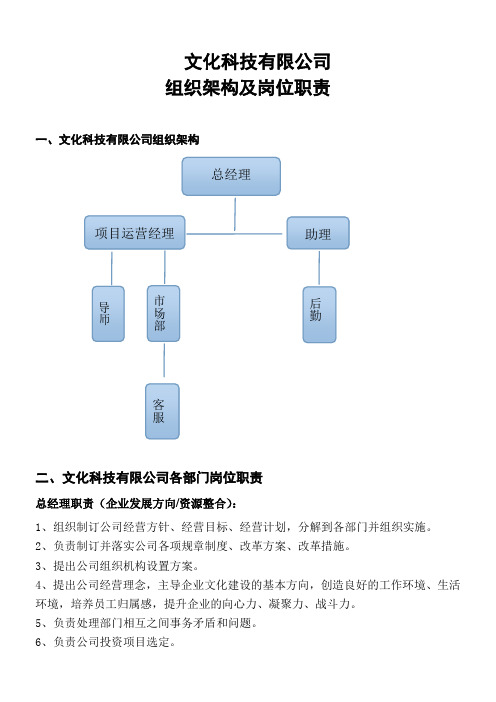 文化科技有限公司组织结构