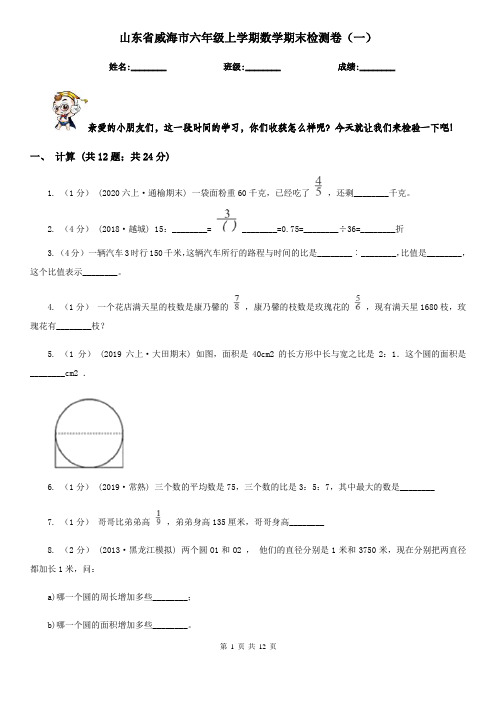 山东省威海市六年级上学期数学期末检测卷(一)