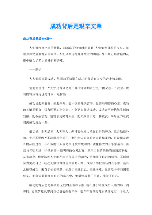 成功背后是艰辛文章