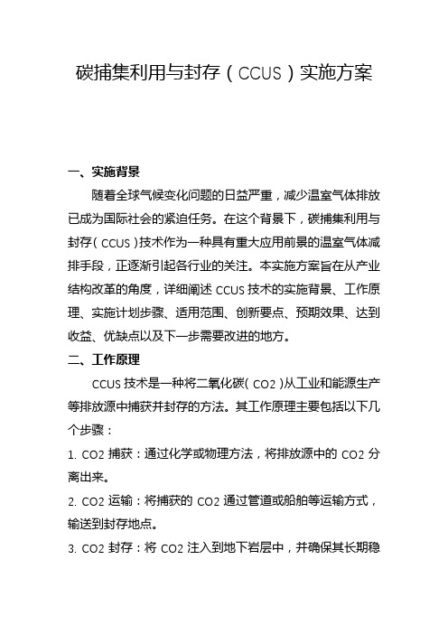 碳捕集利用与封存(CCUS)实施方案(一)