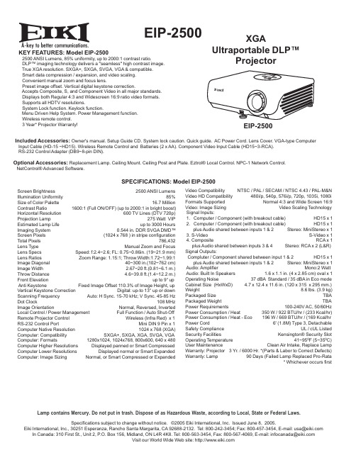 EIP-2500项目器手册说明书