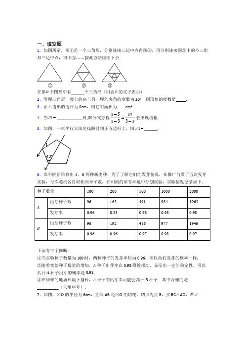 【精选试卷】成都市青羊实验中学中考数学填空题专项练习知识点(答案解析)