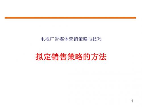 电视广告媒体营销策略与技巧教材(共 32张PPT)