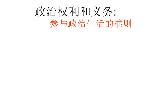 高一政治参与政治生活的准则