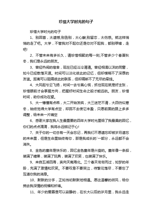 珍惜大学时光的句子