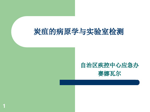 炭疽的病原学与实验室检测PPT课件