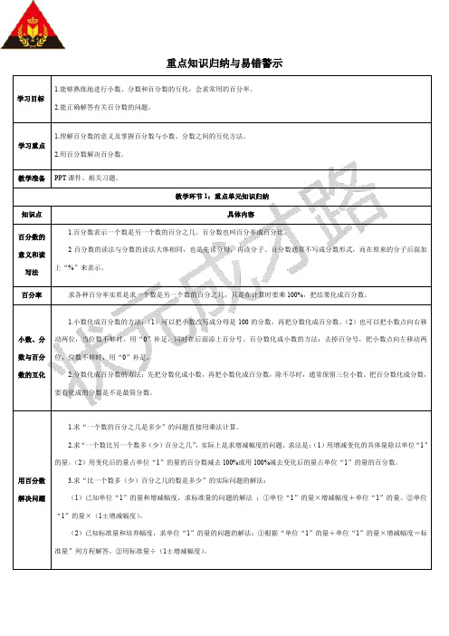 重点知识归纳与易错警示(导学案)