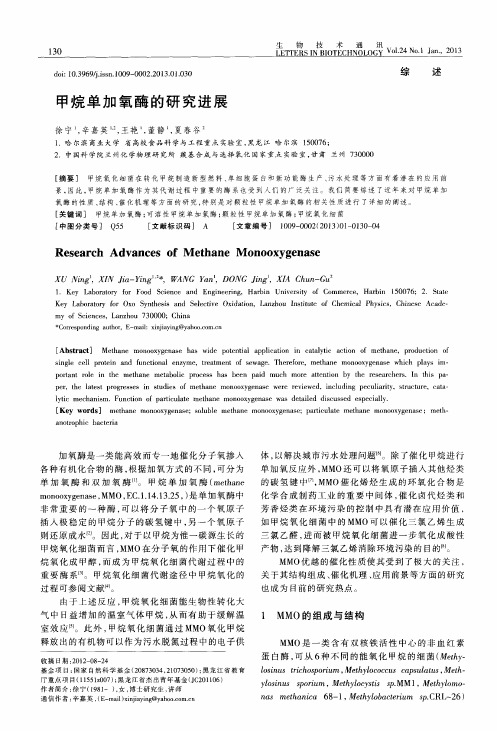 甲烷单加氧酶的研究进展