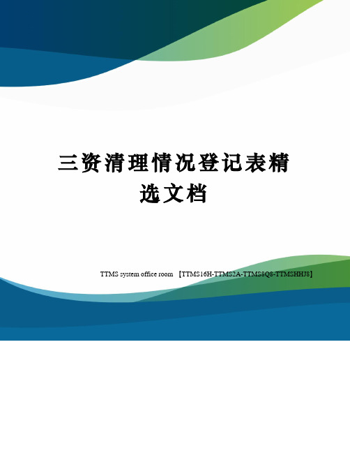 三资清理情况登记表精选文档