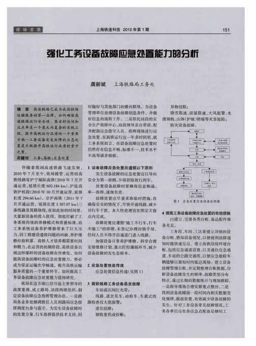 强化工务设备故障应急处置能力的分析