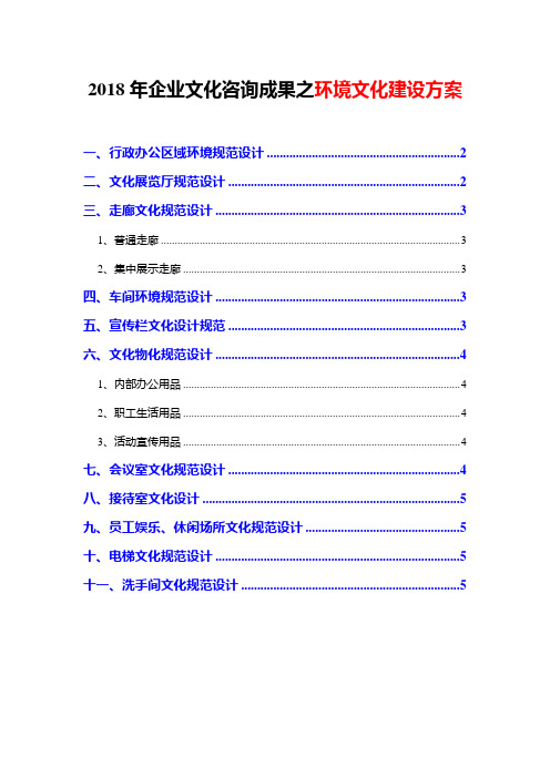 2018年企业文化咨询成果之环境文化建设方案