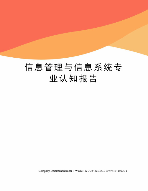 信息管理与信息系统专业认知报告