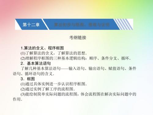 2017年高考数学大一轮复习精品课件12.1算法、程序框图、结构图