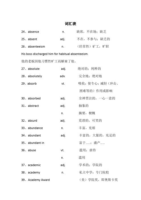 全国英语翻译资格证书考试4级词汇2