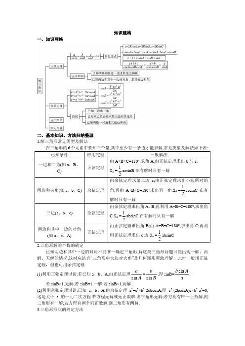 最新人教版高中数学必修5第一章《解三角形》本章小结