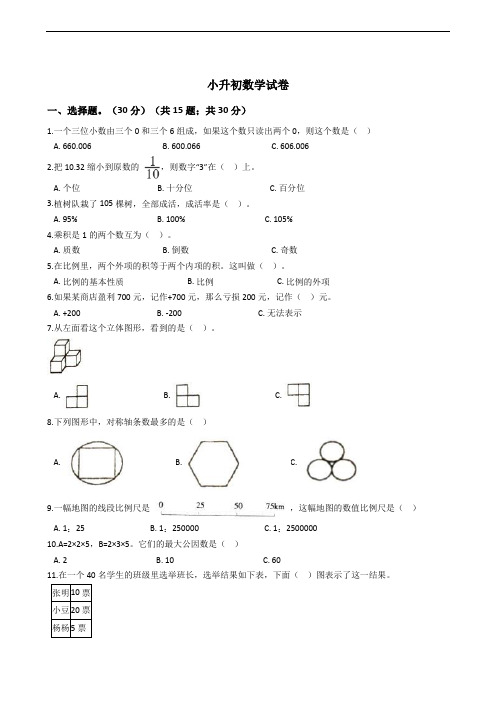 河南省洛阳市小升初数学试卷