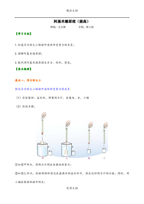 阿基米德原理(提高)知识讲解