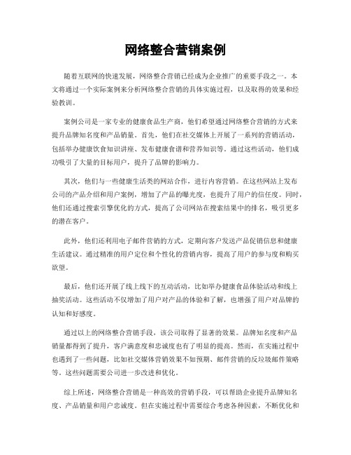 网络整合营销案例