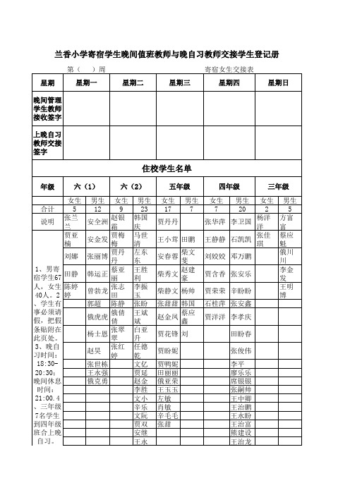 寄宿生交接